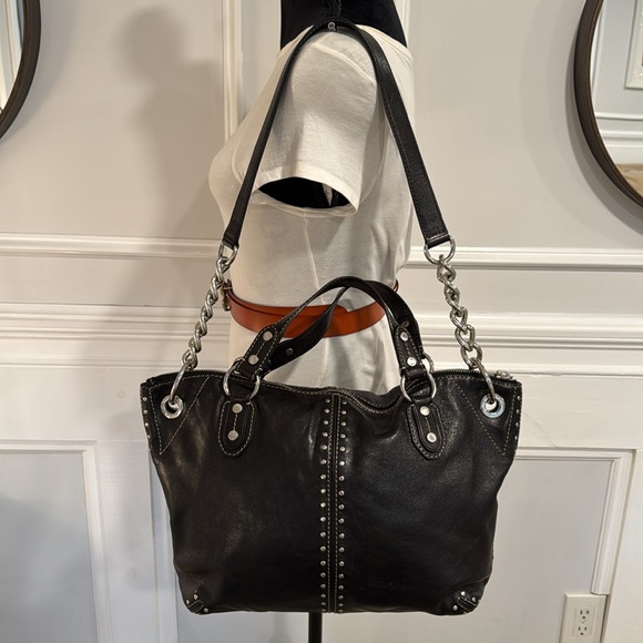 Michael Kors Vintage Uptown Astor Leather Studded Satchel EUC - Picture 3 of 17